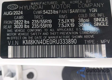 2024 Hyundai Ioniq 5 Sel z USA, uszkodzony, nr VIN KM8KN4DE0RU333890